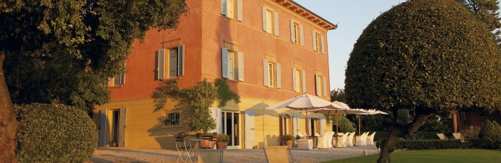 sun rising on the villa