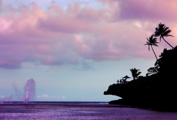 Mr & Mrs Smith - Blowhole at sunset