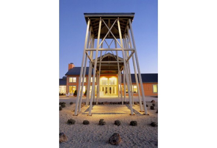 Mr & Mrs Smith - Hilltop reception tower at dusk
