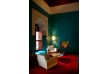 Bedroom with blue wall